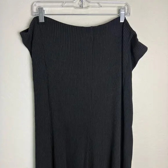 Mara Hoffman Meda Black Rib Knit Midi Skirt XL - Picture 7 of 11